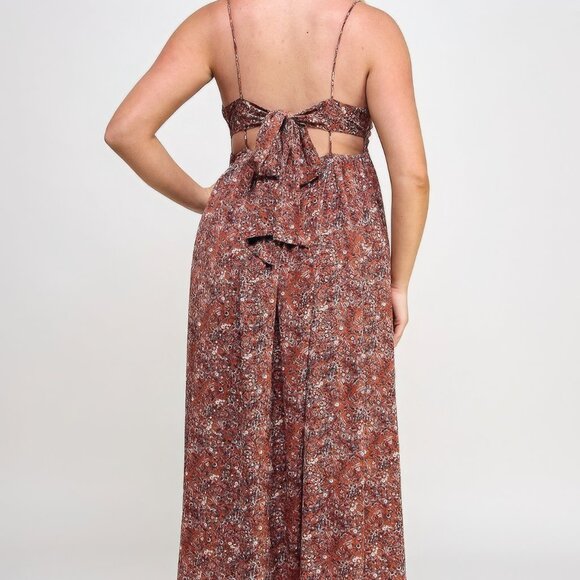Floral Maxi Dress - RUST - Picture 3 of 5